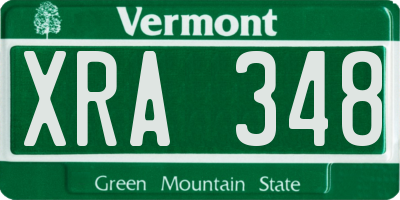 VT license plate XRA348