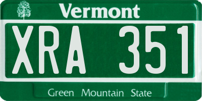 VT license plate XRA351