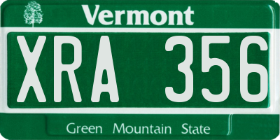 VT license plate XRA356