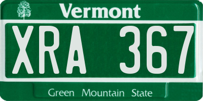 VT license plate XRA367