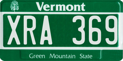 VT license plate XRA369