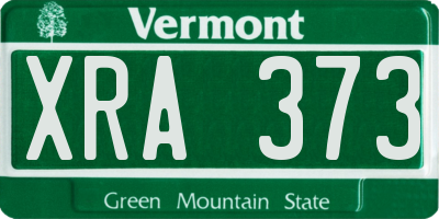 VT license plate XRA373