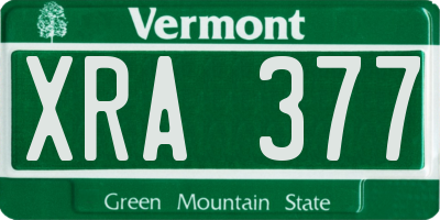 VT license plate XRA377