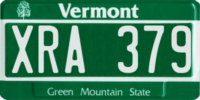 VT license plate XRA379