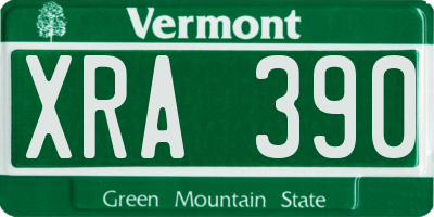 VT license plate XRA390