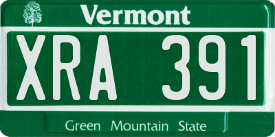VT license plate XRA391