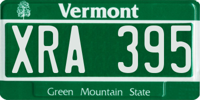 VT license plate XRA395