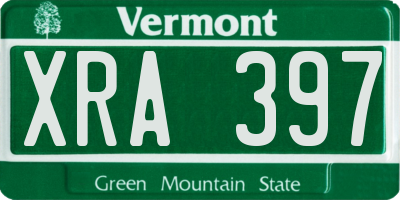 VT license plate XRA397