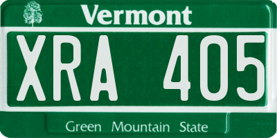 VT license plate XRA405