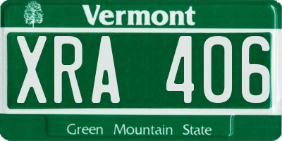VT license plate XRA406