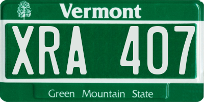 VT license plate XRA407