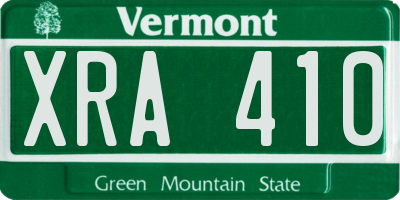 VT license plate XRA410