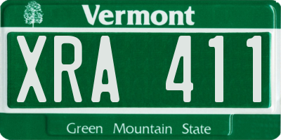VT license plate XRA411