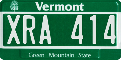 VT license plate XRA414