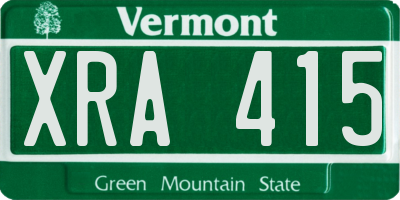 VT license plate XRA415