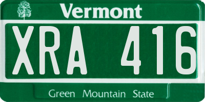 VT license plate XRA416