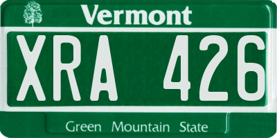 VT license plate XRA426