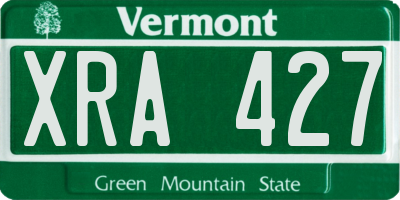 VT license plate XRA427