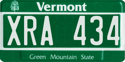 VT license plate XRA434