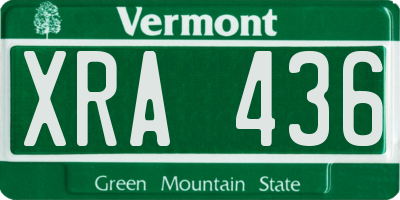VT license plate XRA436