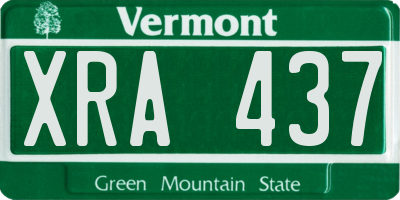 VT license plate XRA437