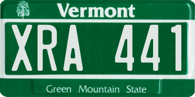 VT license plate XRA441