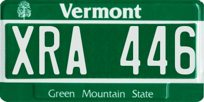 VT license plate XRA446