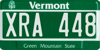 VT license plate XRA448
