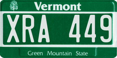 VT license plate XRA449
