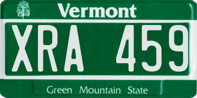 VT license plate XRA459