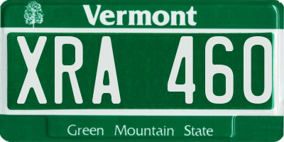 VT license plate XRA460