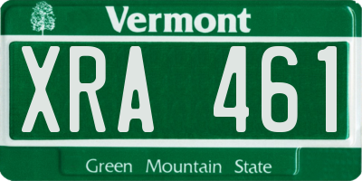 VT license plate XRA461