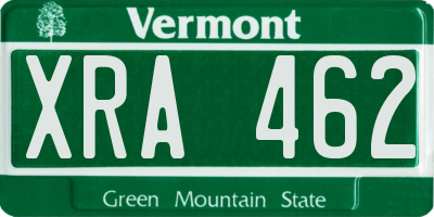 VT license plate XRA462