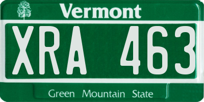 VT license plate XRA463