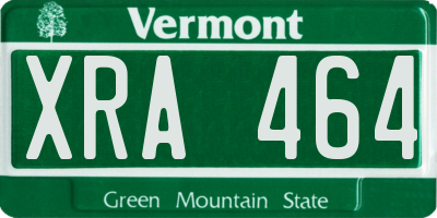 VT license plate XRA464