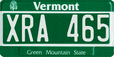 VT license plate XRA465