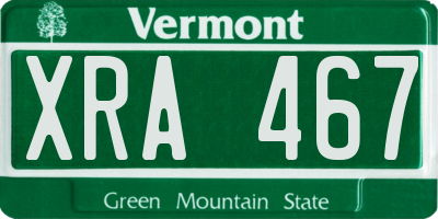 VT license plate XRA467