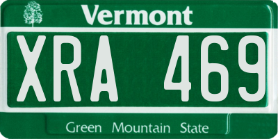 VT license plate XRA469