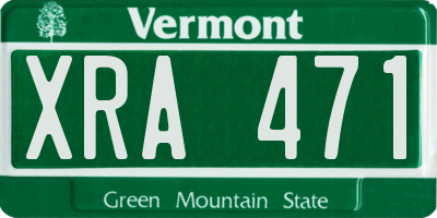 VT license plate XRA471