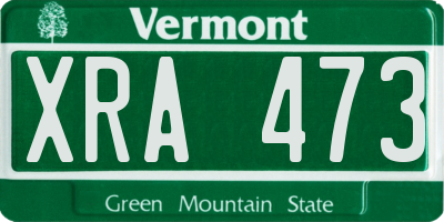 VT license plate XRA473