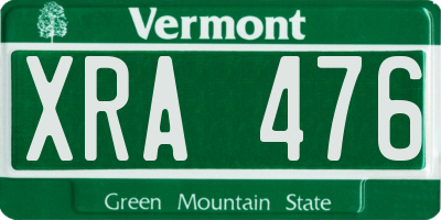VT license plate XRA476
