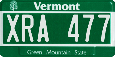 VT license plate XRA477