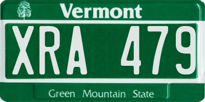 VT license plate XRA479