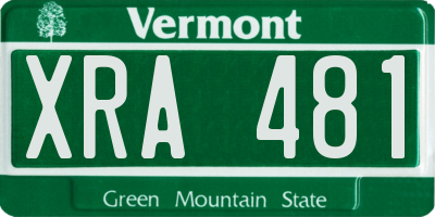 VT license plate XRA481