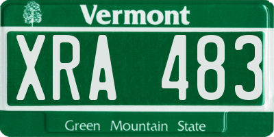 VT license plate XRA483