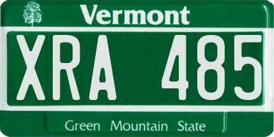 VT license plate XRA485