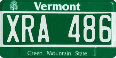 VT license plate XRA486
