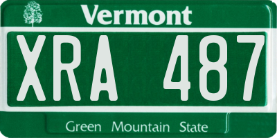 VT license plate XRA487