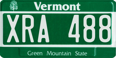 VT license plate XRA488