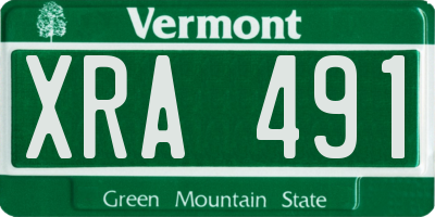 VT license plate XRA491